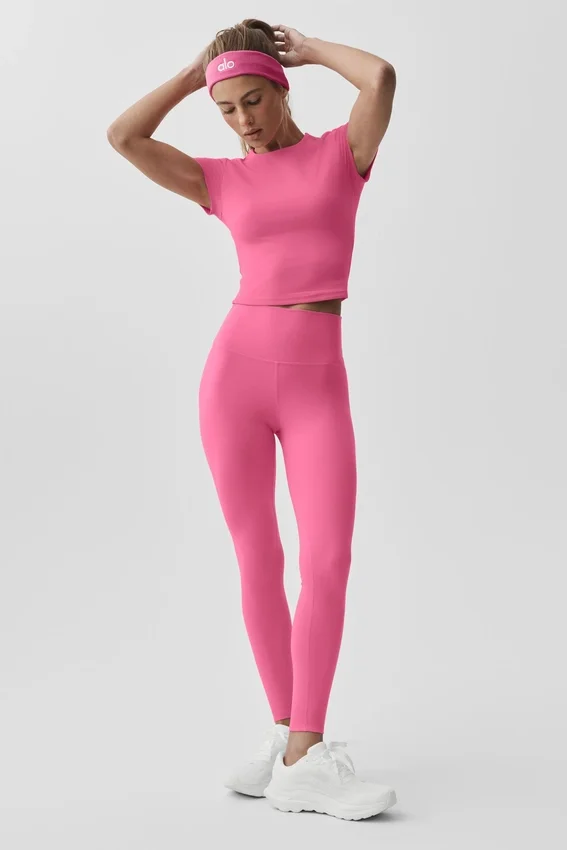 Camiseta de manga corta Alo Softsculpt Precision - Rosa Paraíso