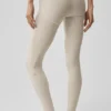 Leggings High-Waist Alosoft Heart Throb 7/8 - Gris avena jaspeado/Blanco