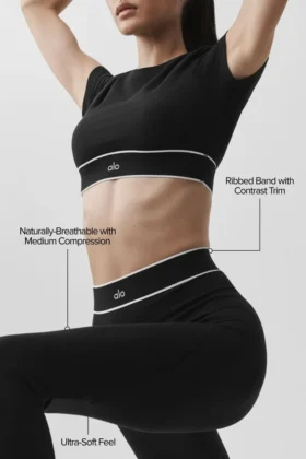 Leggings High-Waist «Amp It Up» de la línea Softsculpt de Alo — Negro