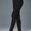 Leggings High-Waist «Be Mine» con diseño de punto calado — Negro