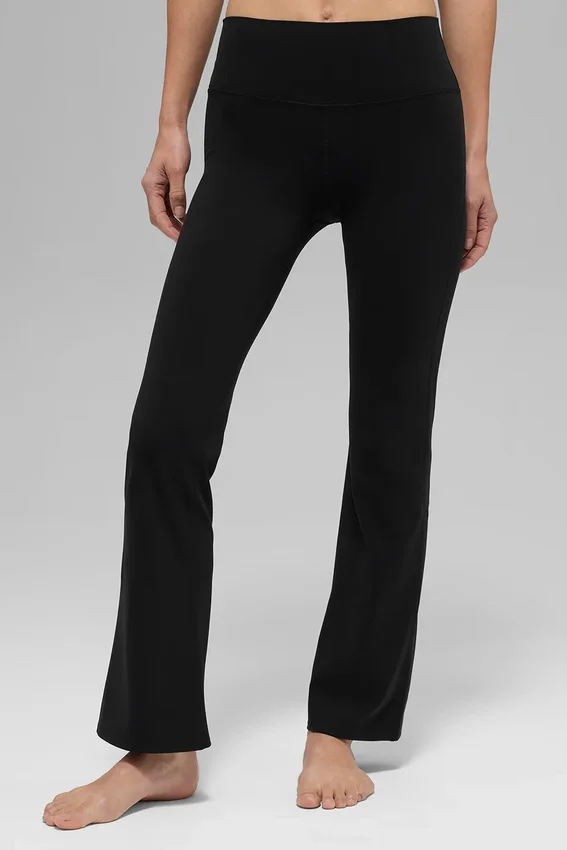 Leggings High-Waist y corte acampanado 7/8 Alo Softsculpt - Negro