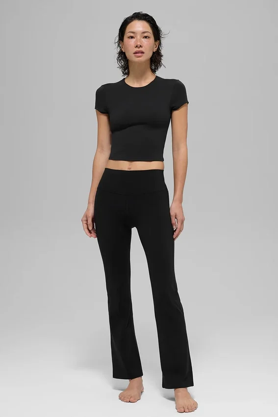 Leggings High-Waist y corte acampanado 7/8 Alo Softsculpt - Negro