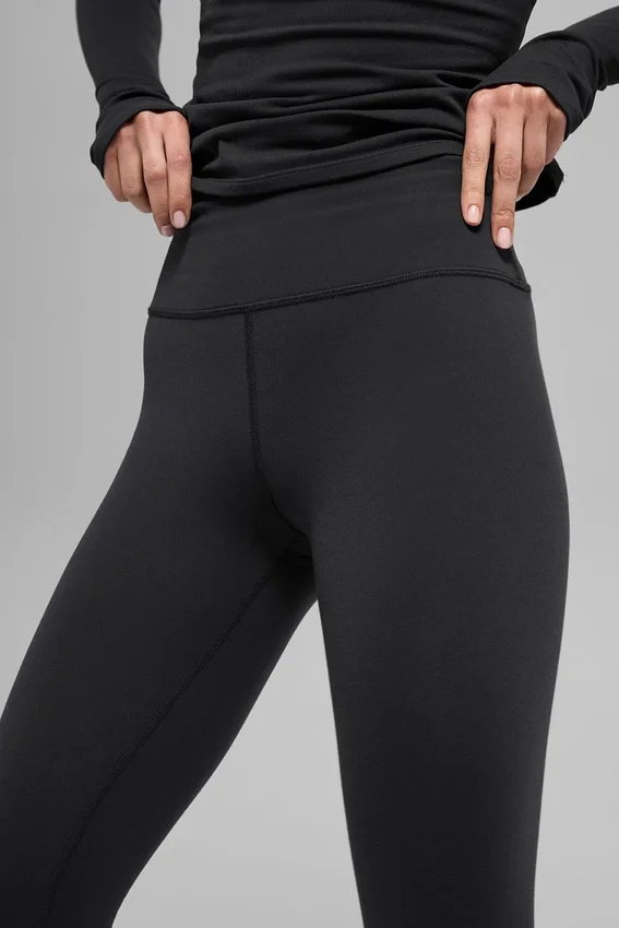 Leggings «Nocturne» de cintura alta y abrigo invernal de Airbrush - Negro
