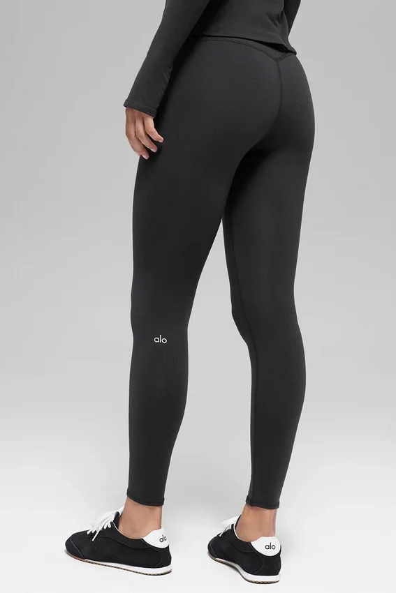 Leggings «Nocturne» de cintura alta y abrigo invernal de Airbrush - Negro