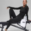 Leggings «Nocturne» de cintura alta y abrigo invernal de Airbrush - Negro