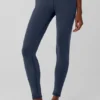 Leggings «Nocturne» High-Waist Airbrush, cálidos para invierno, con diseño Airbrush — Azul marino