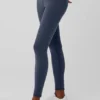 Leggings «Nocturne» High-Waist Airbrush, cálidos para invierno, con diseño Airbrush — Azul marino