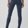 Leggings «Nocturne» High-Waist Airbrush, cálidos para invierno, con diseño Airbrush — Azul marino