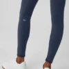Leggings «Nocturne» High-Waist Airbrush, cálidos para invierno, con diseño Airbrush — Azul marino