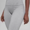 Leggings sin costuras High-Waist con diseño acanalado en dos tonos - Light Misty Grey Heather