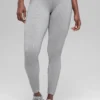 Leggings sin costuras High-Waist con diseño acanalado en dos tonos - Light Misty Grey Heather