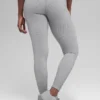 Leggings sin costuras High-Waist con diseño acanalado en dos tonos - Light Misty Grey Heather