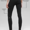 Leggings sin costuras High-Waist con ribete bicolor - Negro