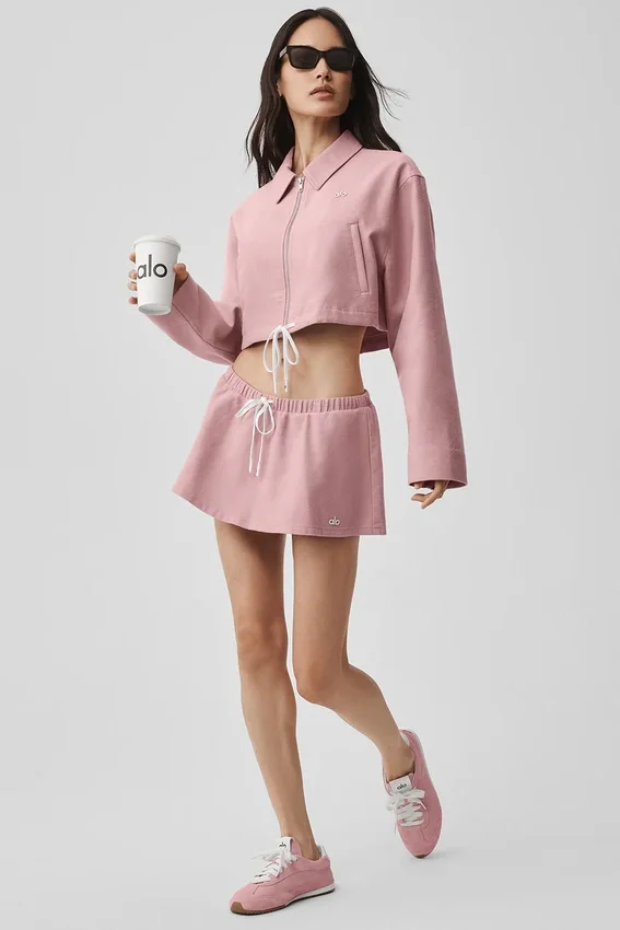 Chaqueta corta con cremallera completa «Fan Favorite» - Rosa vintage