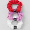Mini scrunchie Fresh, paquete de 3 - Rojo brillante/Rosa corazón de caramelo/Blanco