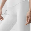 Pantalón capri High-Waist Airbrush de 16" - Blanco