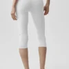 Pantalón capri High-Waist Airbrush de 16" - Blanco