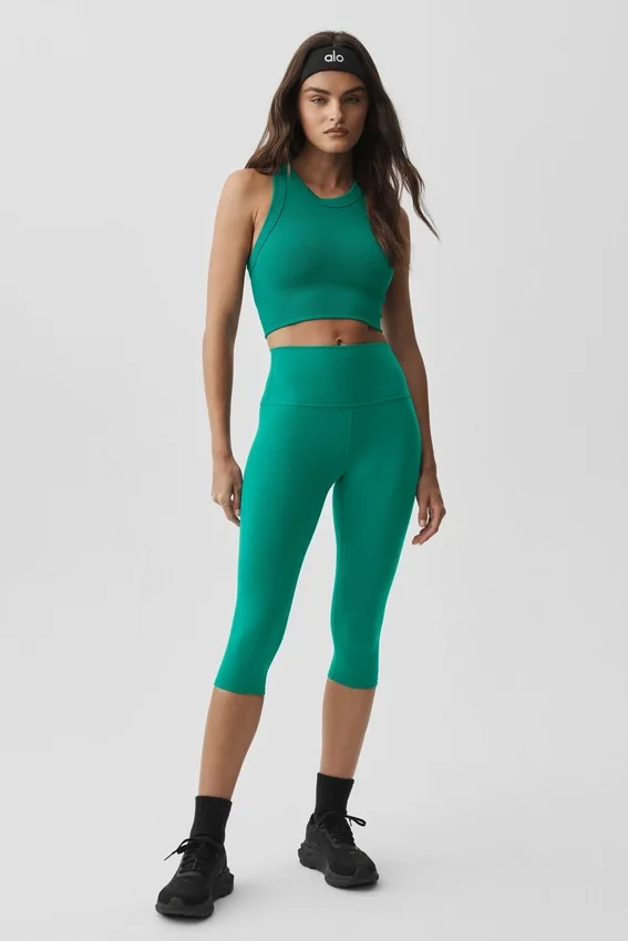 Pantalón capri High-Waist Airbrush de 16" - Emerald Isle