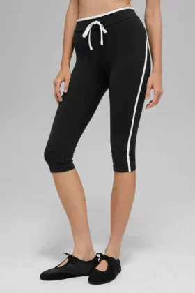 Pantalón capri High-Waist Airbrush Race Pace - Negro/Blanco