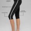 Pantalón capri High-Waist Airbrush Race Pace - Negro/Blanco