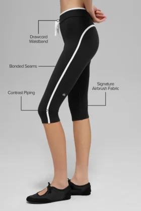 Pantalón capri High-Waist Airbrush Race Pace – Negro/Blanco