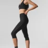 Pantalón capri High-Waist Airlift Mesh Just Right — Negro