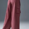 Pantalón cargo de pierna ancha (largo) - Burdeos trufado