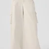 Pantalón cargo de pierna ancha (largo) - Marfil
