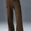 Pantalón cargo de punto High-Waist Scholar - Espresso
