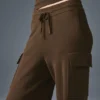Pantalón cargo de punto High-Waist Scholar - Espresso