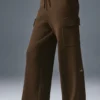 Pantalón cargo de punto High-Waist Scholar - Espresso