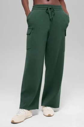 Pantalón cargo de punto High-Waist Scholar - Verde trébol
