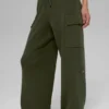 Pantalón cargo de punto High-Waist - Verde oliva