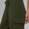Pantalón cargo de punto High-Waist - Verde oliva