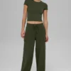 Pantalón cargo de punto High-Waist - Verde oliva
