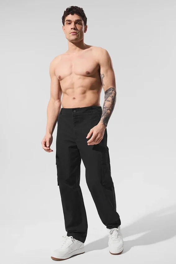 Pantalón cargo de tela ripstop - Negro