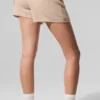 Pantalón corto de cachemira High-Waist con tejido de panal mullido - Macadamia Blush