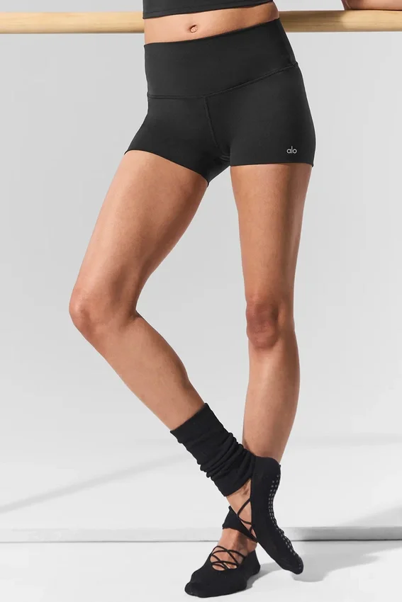 Pantalón corto de compresión de 3" Alo Softsculpt High-Waist — Negro