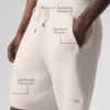 Pantalón corto de punto tipo jersé Sports Club de 7" - Marfil