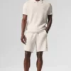Pantalón corto de punto tipo jersé Sports Club de 7" - Marfil