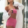 Pantalón corto de talle bajo con dobladillo Alo Softsculpt de 3" — Rosa Paraíso