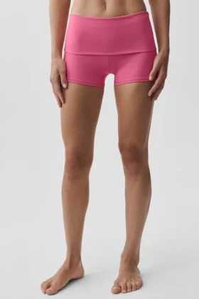 Pantalón corto de talle bajo con dobladillo Alo Softsculpt de 3″ — Rosa Paraíso