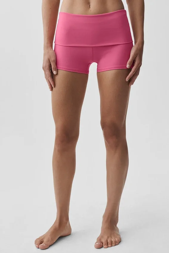 Pantalón corto de talle bajo con dobladillo Alo Softsculpt de 3" — Rosa Paraíso