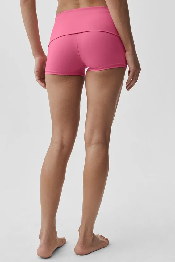 Pantalón corto de talle bajo con dobladillo Alo Softsculpt de 3" — Rosa Paraíso