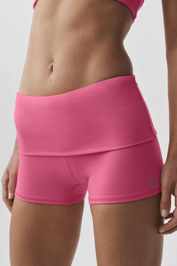 Pantalón corto de talle bajo con dobladillo Alo Softsculpt de 3" — Rosa Paraíso