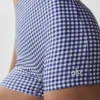 Pantalón corto elegante High-Waist Airlift de 3" con estampado de cuadros vichy - Azul marino