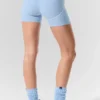 Pantalón corto High-Waist Alosoft «Heart Throb» de 4” - Azul concha jaspeado/Blanco