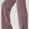 Pantalón de cachemira High-Waist con tejido de panal y textura mullida - Gris champiñón jaspeado