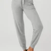 Pantalón de cachemira High-Waist Jet Set - Gris paloma jaspeado