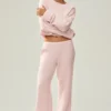 Pantalón de cachemira High-Waist Northstar de pierna recta - Rosa escarchado